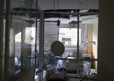 Destruction in the wards of Karantina state hospital, Beirut