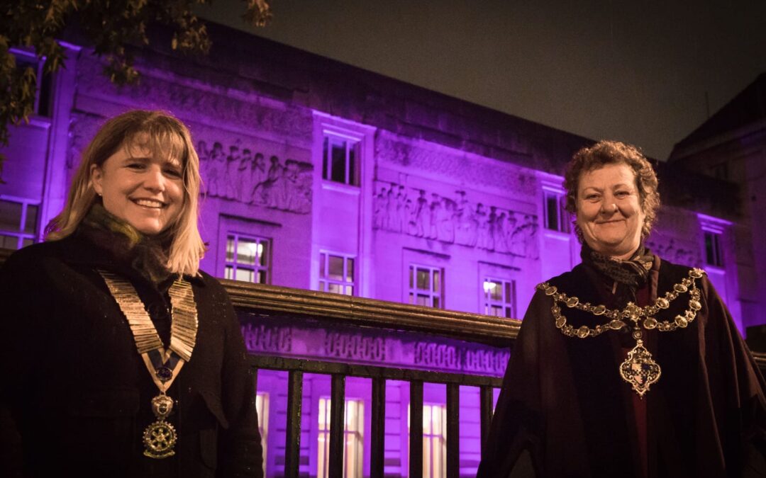 St Mary’s & Town Hall in purple – End Polio Now – Part 2